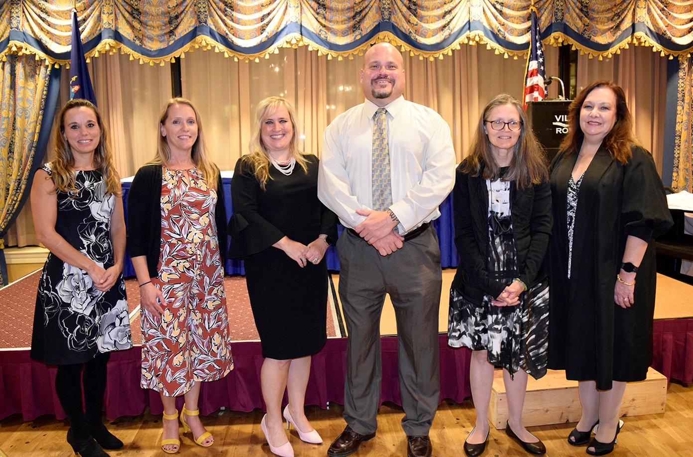 Outstanding Educator Award: 2020 Recipients: (left to right) Amy Favre, Rebecca Ackerly, Sheryl Johnstone, Dennis Barnett, Lynn Colavito, and Ann Hazelnis