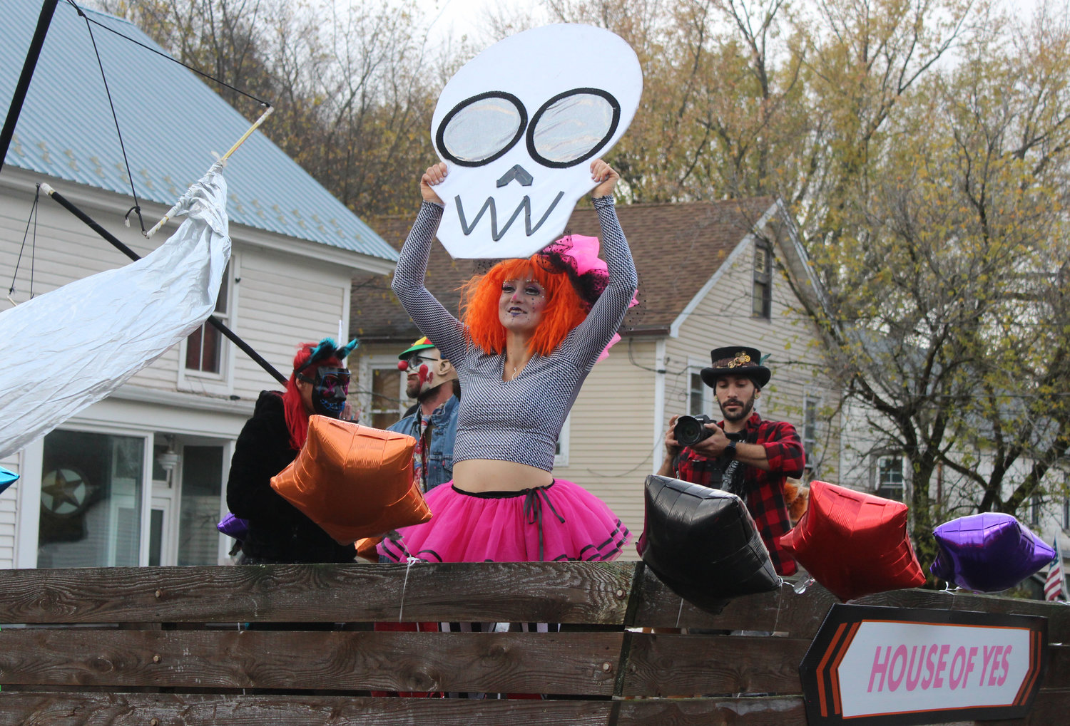 The House of Yes added lots of color and talent during the first annual Halloween Parade in Parksville.