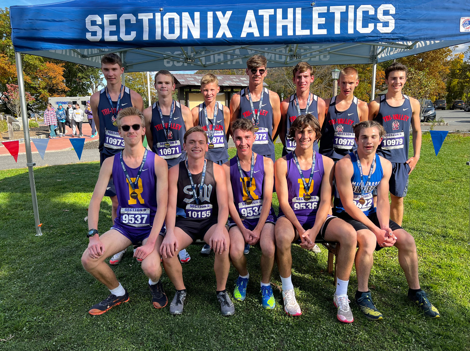 Class D winners: Back row the winning Tri-Valley team (left to right): Adam Furman, Craig Costa, Van Furman, Caleb Edwards, Vincent Mingo, Thomas Houghtaling and Connor Weyant. Front row second from left: Sullivan West’s Reece Maopolski.