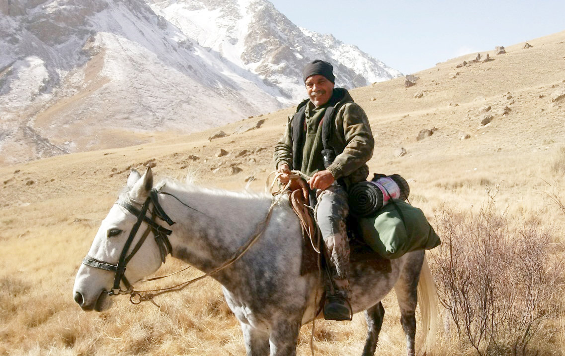 Neves traveled five hours by horseback through the mountains of Kyrgyzstan while on an Ibex hunting expedition.