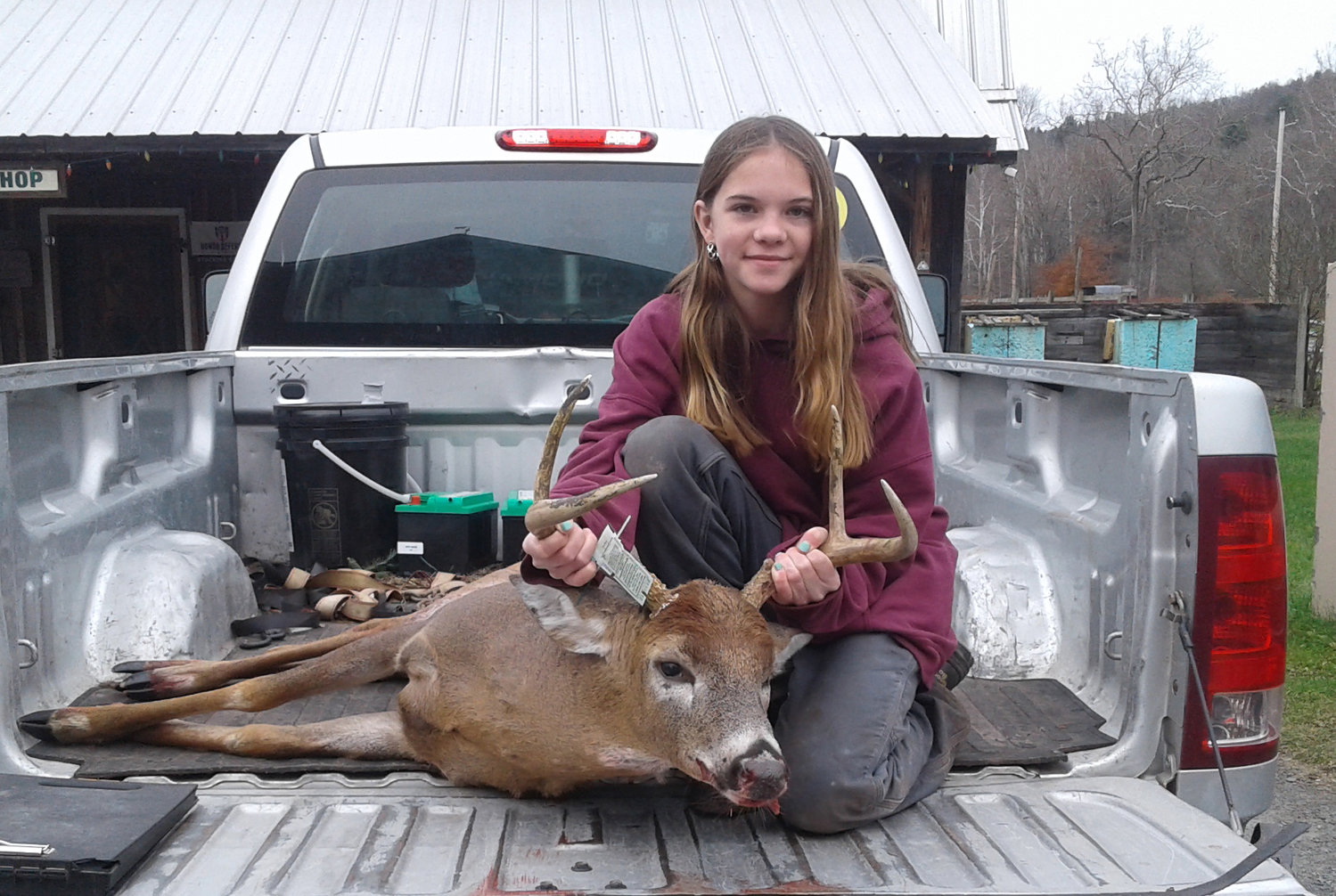 Ashley Diehl, hunting on the family farm in Callicoon, took this buck on November 21. The buck scored 61 in the Democrat Big Buck Contest and dressed at 145 lbs.