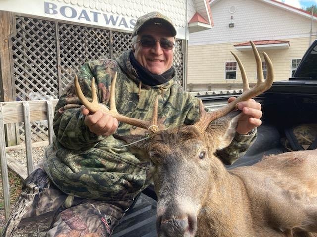 Vincent Del Bono harvested his buck with a bow on November 15 in Claryville. The 8-pointer scored a 65 and weighed 140 pounds. It had identical 19-inch beams and a 19-inch spread.