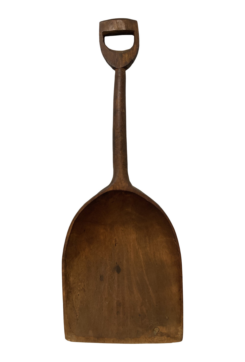 A 19th Century wooden shovel fashioned by a “scooper.”