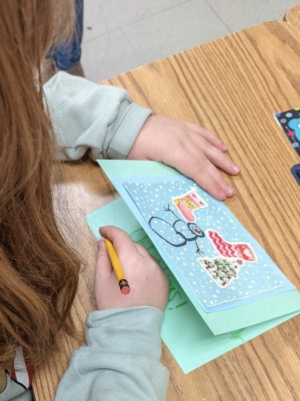 Students in the Kindness and Compassion Club (The KC Club) at the Sullivan West Central School District participated in the second annual “Holiday Card Shower” and created over 400 cards.