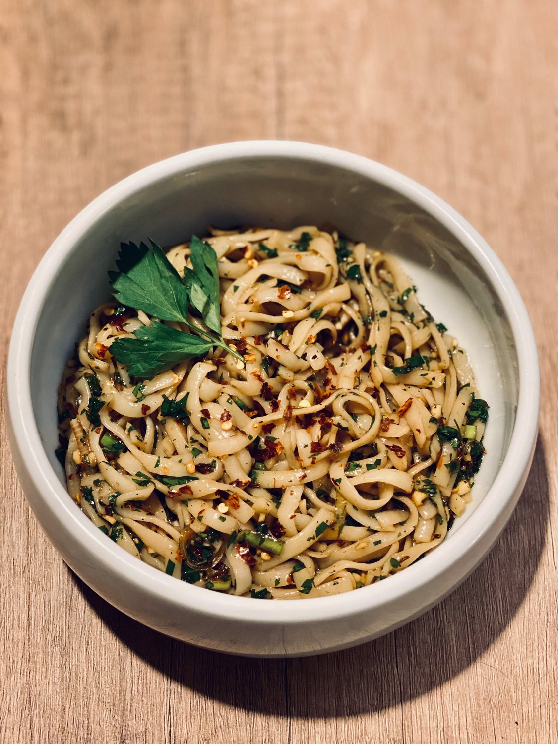 The herbaciousness brings a level of freshness to this dish that takes away the guilt of eating noodles, while also making me forget I’ve had most of these items stored away.