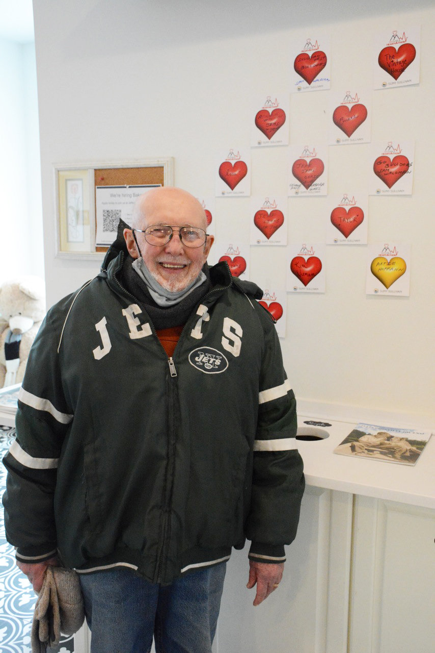 Jack Costello is once again raising money for the 98.3 WSUL Heart-A-Thon. Many Jeffersonville area businesses have hearts for sale. He’s pictured here at the Jeffersonville Bake Shop.