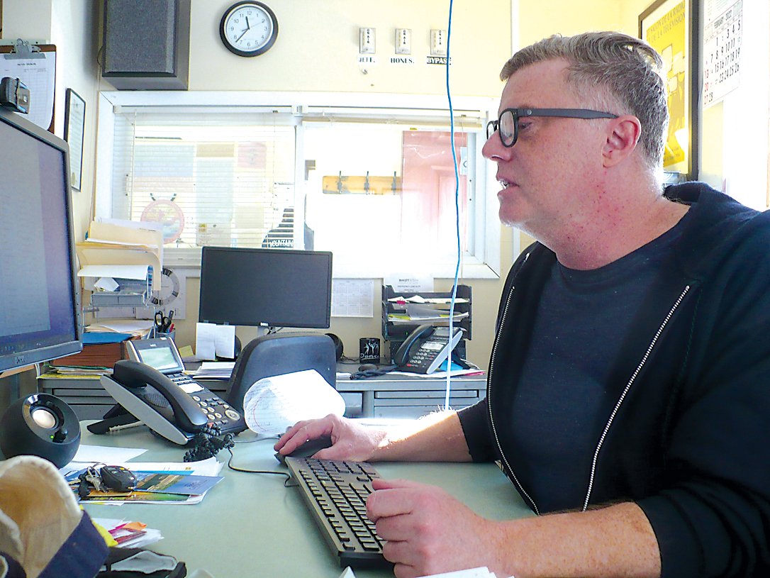 General manager Tim Bruno works from the cramped office at Radio Catskill WJFF, a site that is non-ADA compliant, has no space for community meetings and is lacking in today’s digital studio equipment. That will change once their new facility opens.