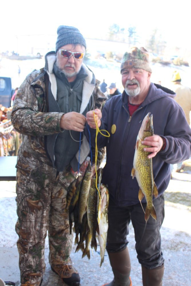 Joe Milk of Roscoe (on right) and Charlie Buvis Cooks Falls entering the weighs station with the days catch.