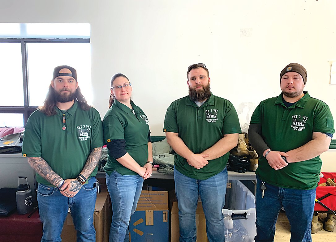 Some members of the Vet-to-Vet program helping out at Saturday’s stand-down event included (from left) Kevin Coats, Crystal Brousseau, Ryan Fuller and Alex Dudek.