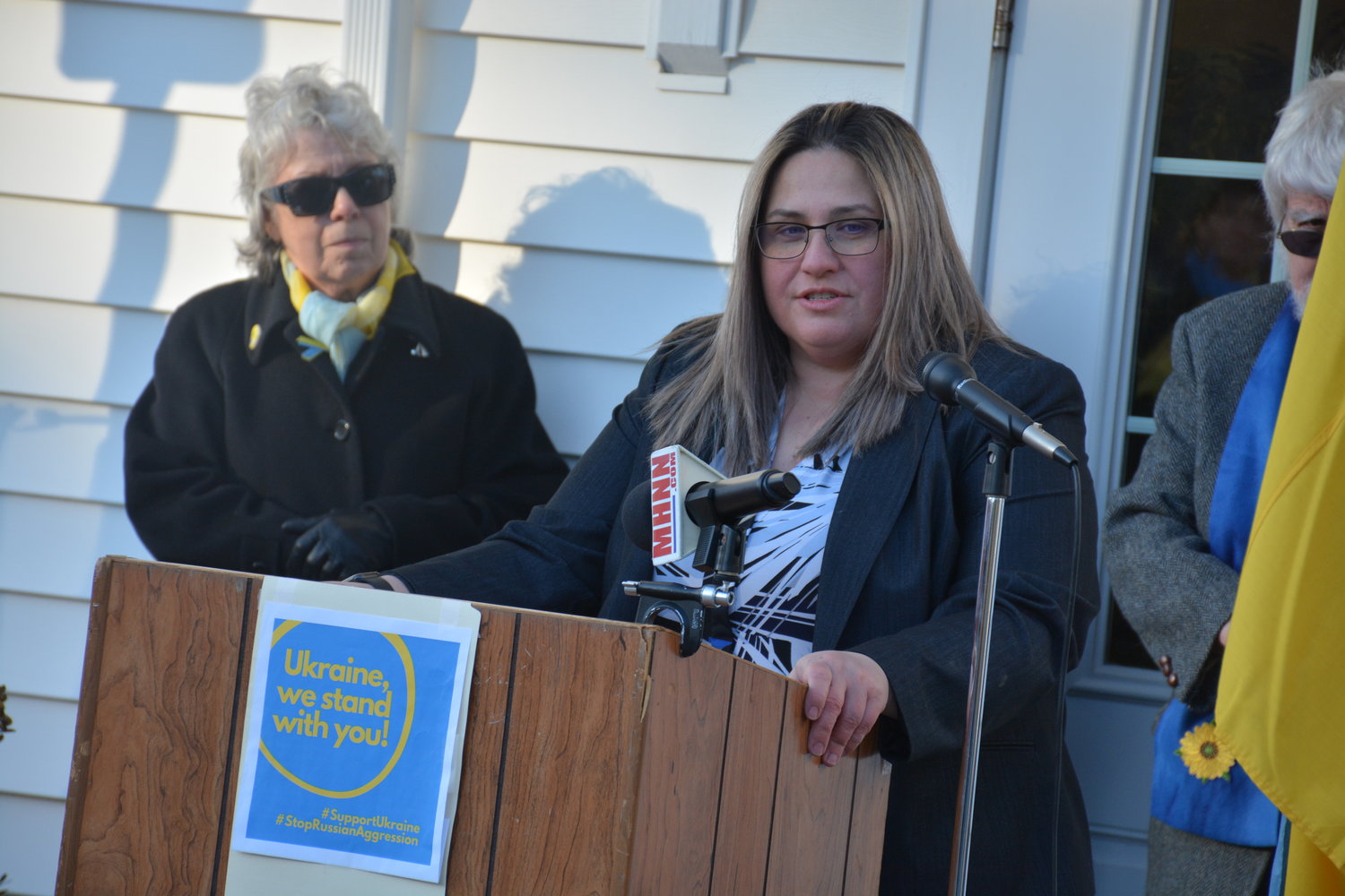 District Attorney Meagan Galligan was one of several elected officials and representatives who spoke at Friday’s rally.