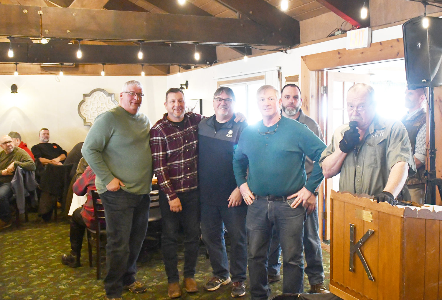 The Tamarack Hunting Club in Callicoon was honored for their devotion to the Disabled Veteran Turkey Hunt. Members of the club, including landowner Ken Peters, were lauded for their commitment to the program, whereby they step aside for the weekend to allow disabled veterans to hunt their property.