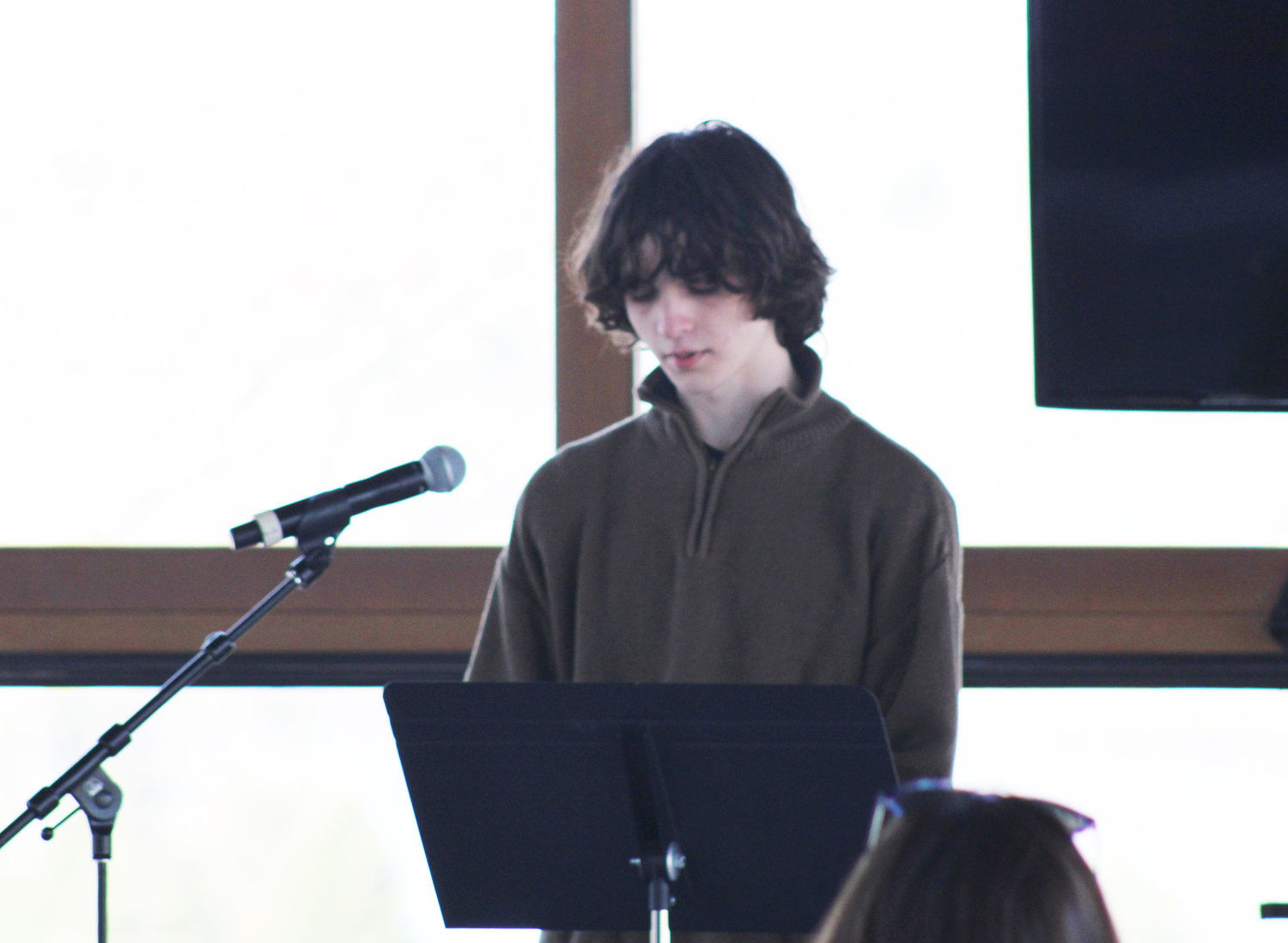 Colin Kinney, Collaborative College High School (CCHS), reading ‘A Fickle Young Mind.’