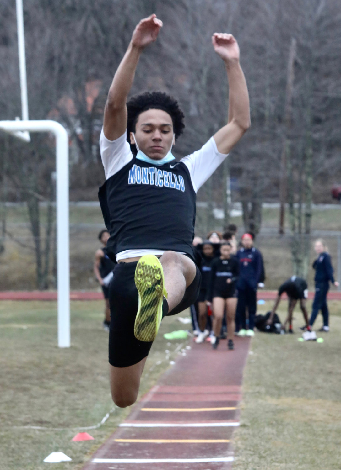 Monticello’s premiere jumper Jadden Bryant captured first in the long jump (pictured), the high jump and the triple jump. The Montis swept all three events.