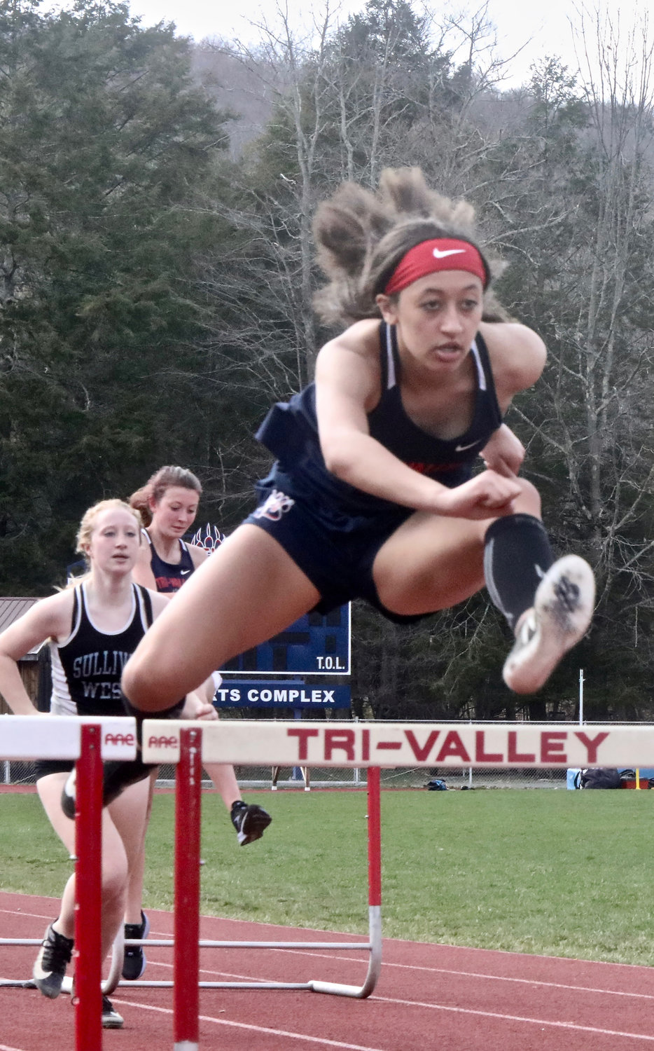 Tri-Valley’s Kendall McGregor won the 100 High hurdles. She also captured the 100 and the 200.