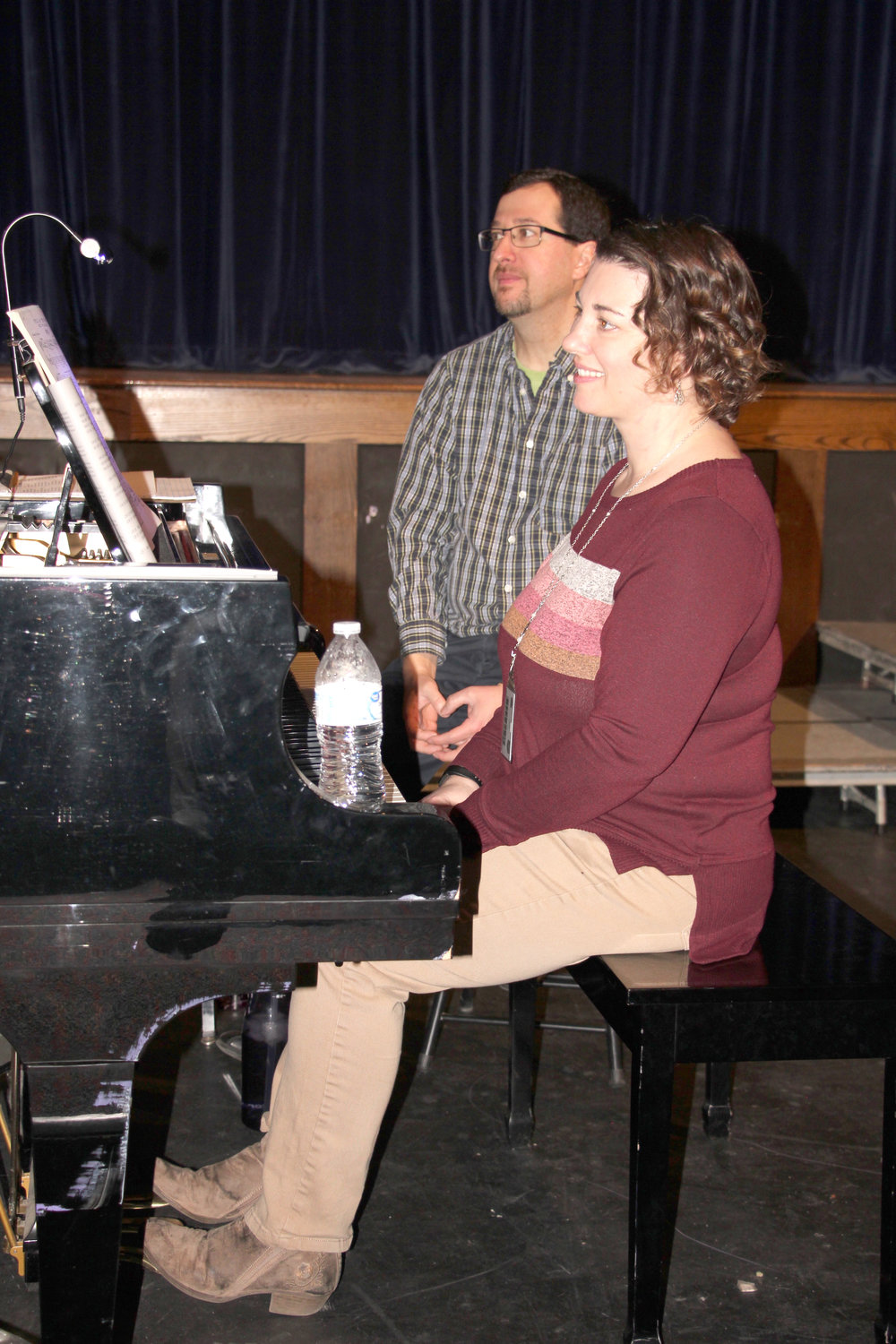 Music teachers Kevin Giroux and Keira Sullivan Weyant accompanied the students on the piano.