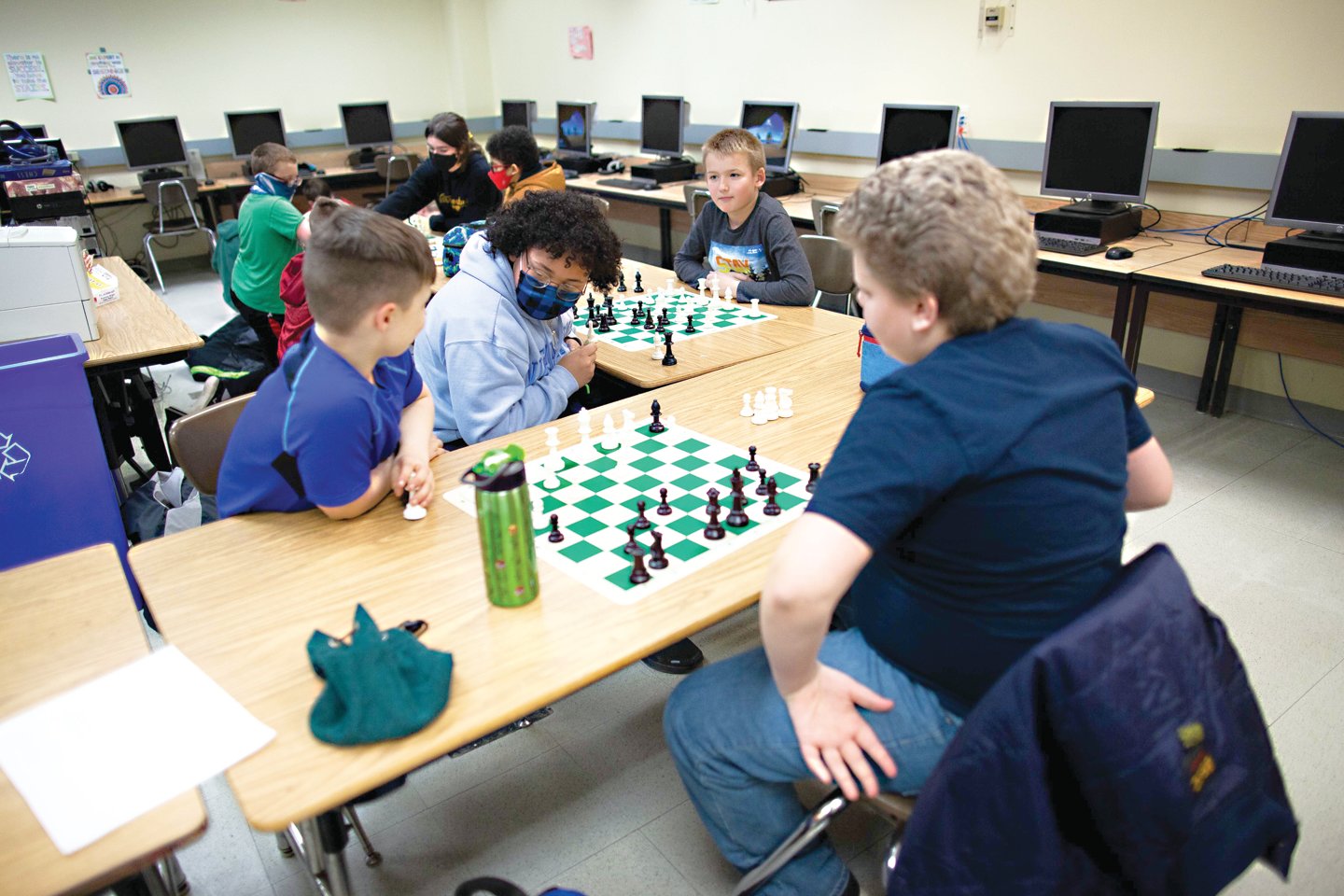 Students from Sullivan West Chess Club battle it out every Monday after school.