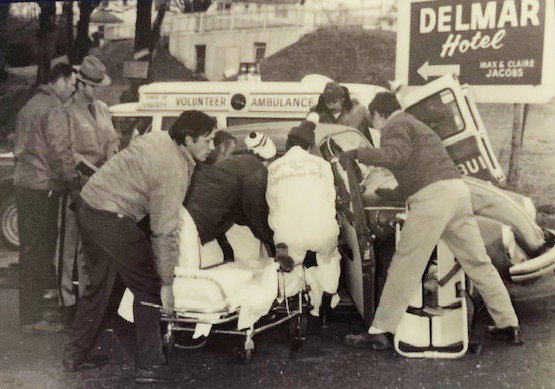 Town of Liberty EMS volunteers tend to a patient circa 1970.