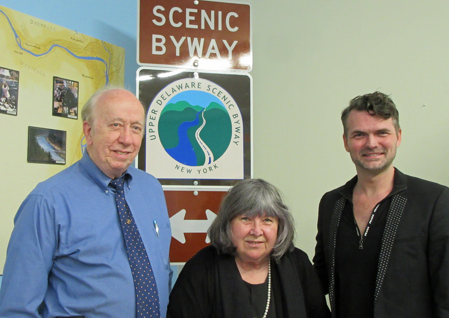 The Upper Delaware Scenic Byway Committee elected Chairperson Richard H. Lowe III (Village of Hancock), at far right; Rosie DeCristofaro (Town of Delaware); and Secretary-Treasurer Larry H. Richardson (Town of Cochecton) at the April 25 annual meeting.