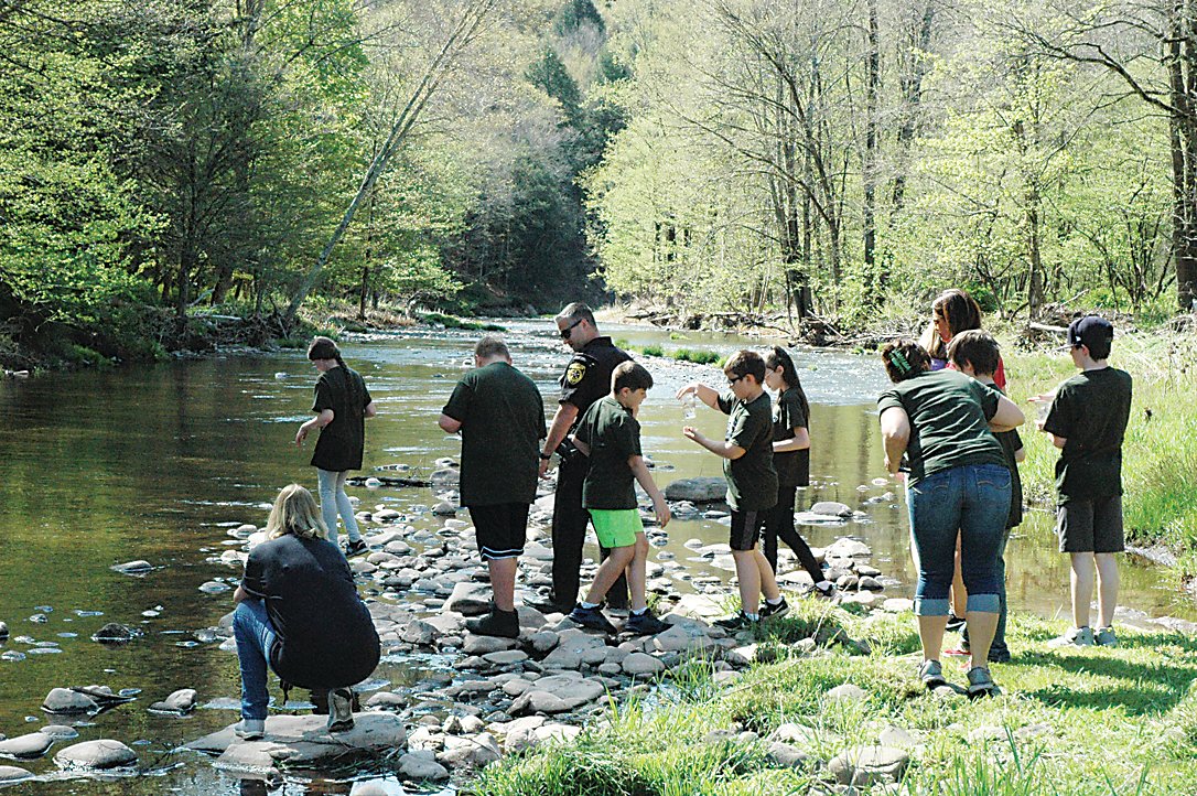 Sullivan West students bid farewell to the Trout as they released the fish into the Callicoon Creek in Jeffersonville.
