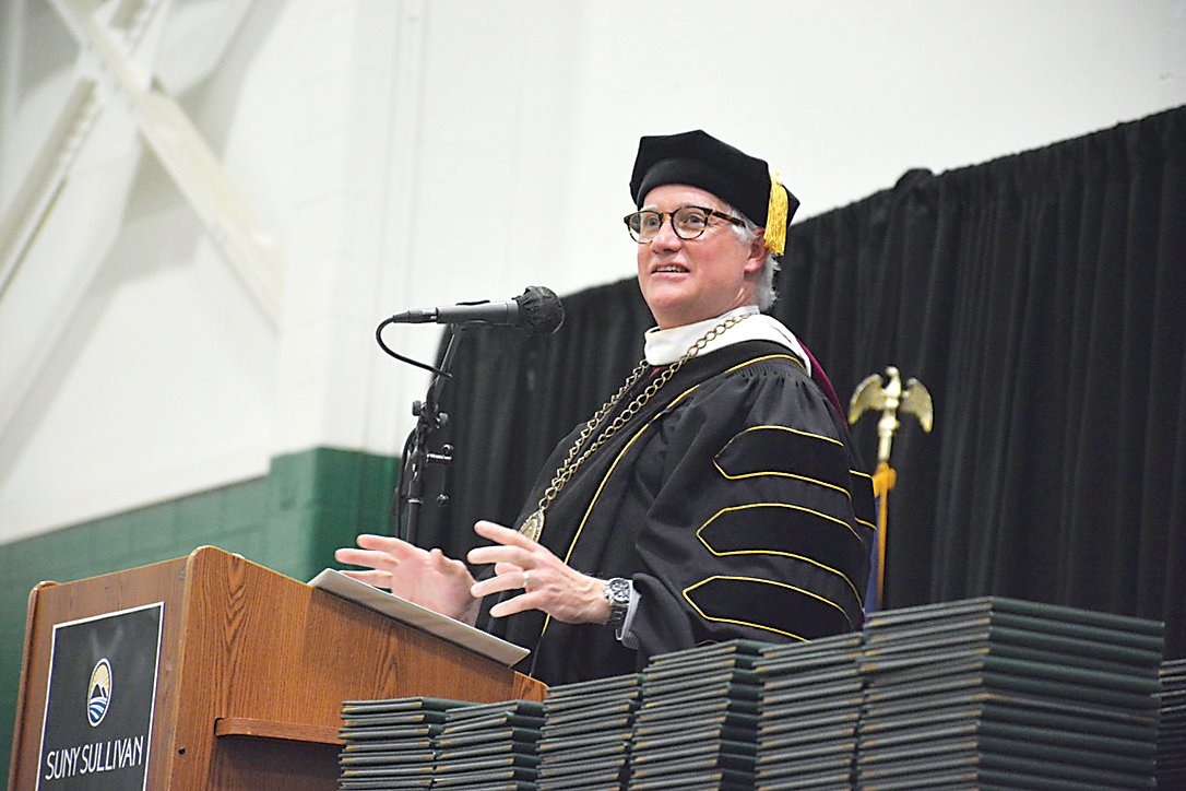SUNY Sullivan President Jay Quaintance welcomed everyone to the ceremony and introduced the Platform Party.