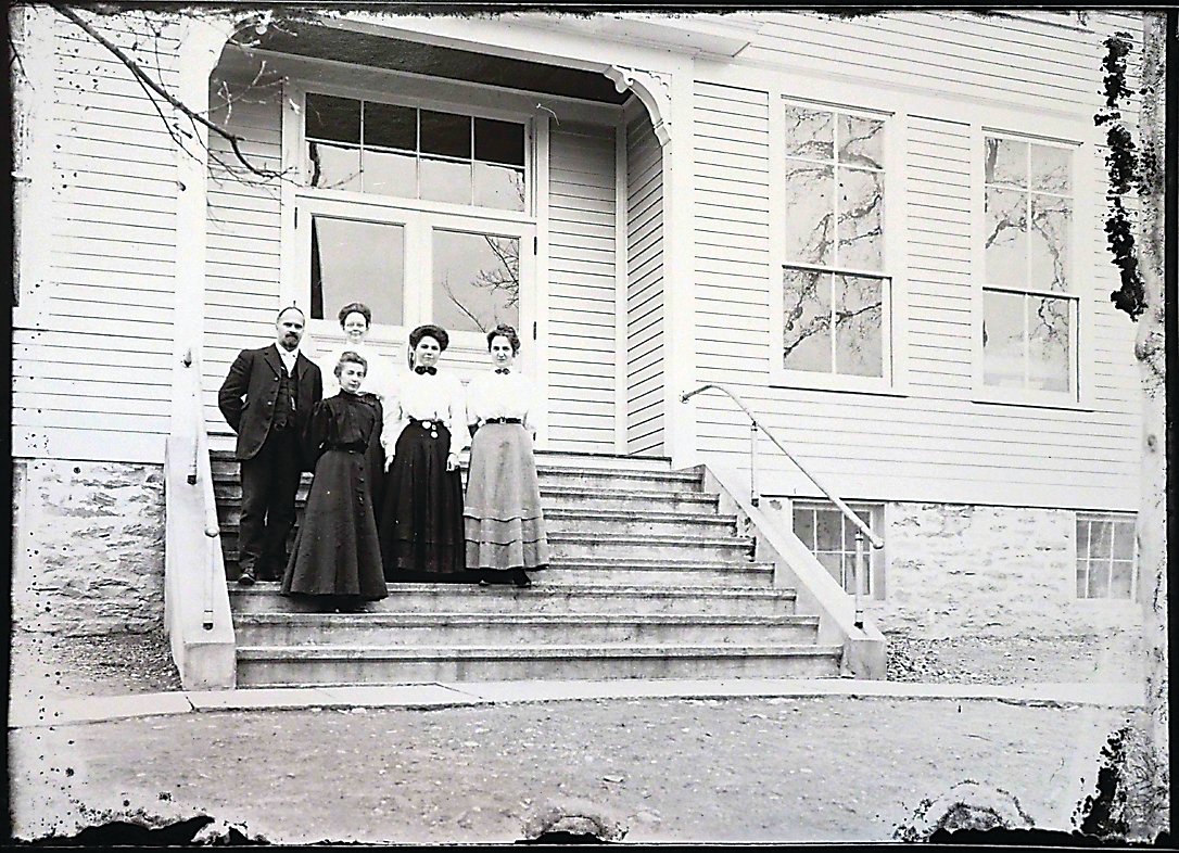 Union School among ‘cool’ photos:

This image was printed from a 4-inch by 5-inch glass plate negative found in a shed in Callicoon in 1981. Along with about 100 other plates, it had been stored in a suitcase that had deteriorated and that fell apart when moved. Despite the rough storage conditions, and although a few plates broke in the moving process, most of the images survived. One of the people who discovered them, Lisbeth Neergaard Kohloff, is a photographer, photo-historian, lecturer and tour organizer in Colorado. Kohloff donated prints made from the plates to the Sullivan County Historical Society, hoping to identify some of the images. This is an early 1900s image of the Callicoon Union School, located on School Street, with what appears to be teachers and perhaps the principal of the school.
