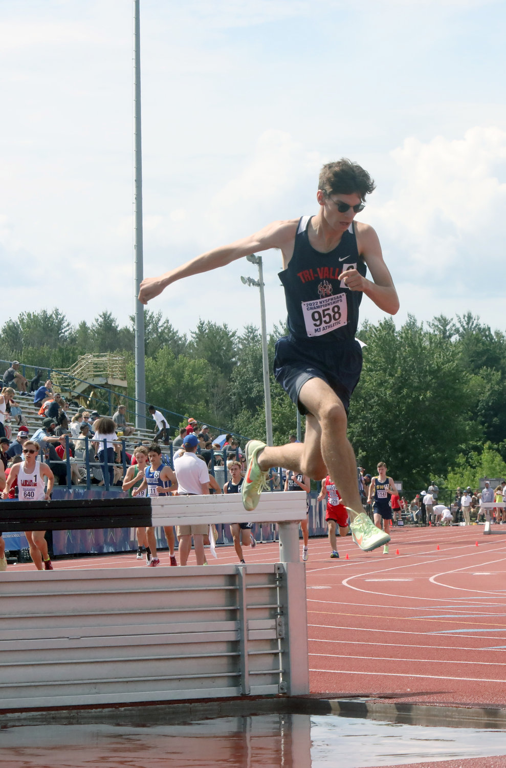 Tri-Valley’s Caleb Edwards took sixth among the D2 contenders in the 3000 steeplechase. He also ran a leg in the T-V’s tenth place D2 finish in the 4x800 relay along with Adam Furman, Van Furman and Craig Costa.