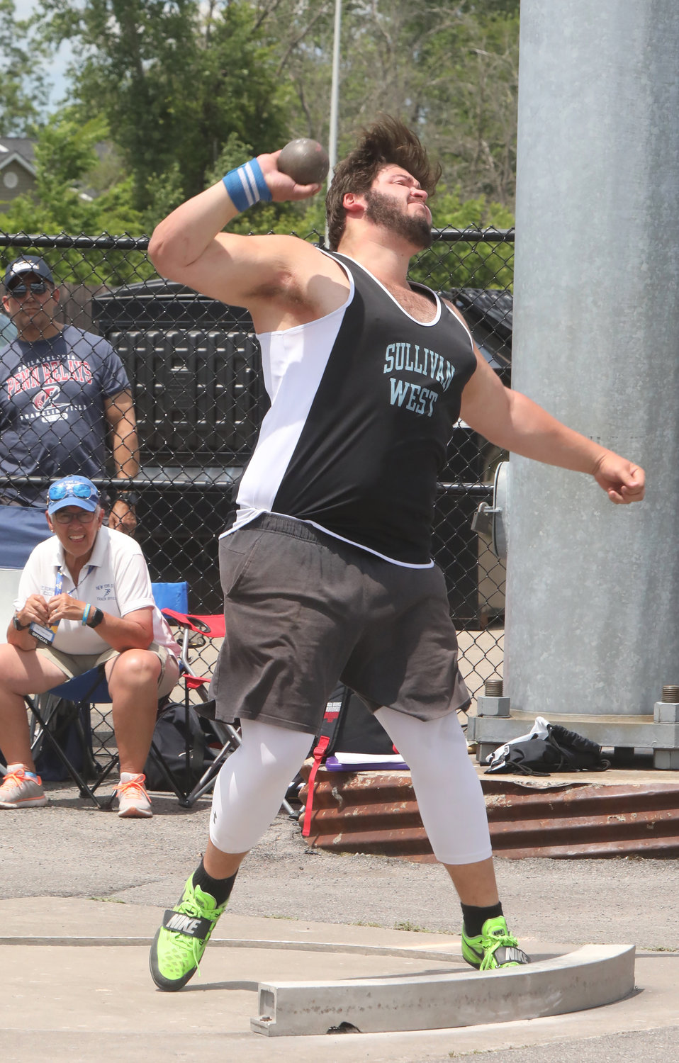 Chris Campanelli finishes third in NYS at the Federation Championships with his lifetime best throw of 53-4.75 in the shot put. It was a perfect way to end his glorious high school career, setting a new school record that is bound to be very longstanding.