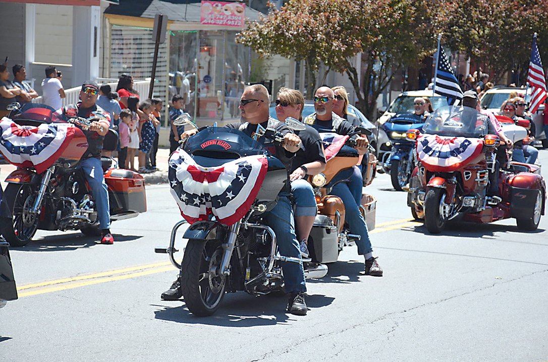 Bleeding Hearts LEMC added patriotic decor to their motorcycles.