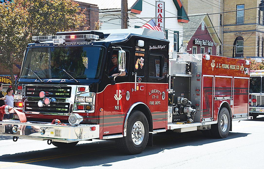There were several Liberty fire trucks and neighboring departments that took part in the parade. This J.C. Young Hose Co. truck was driven by firefighter Anthony Dworetsky.