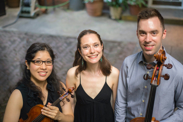 Left to right: Emilie-Anne Gendron (violin), Melody Fader (piano) and Michael Haas (cello) will perform as the Fader-Gendron-Haas Trio at the Shandelee Music Festival.
