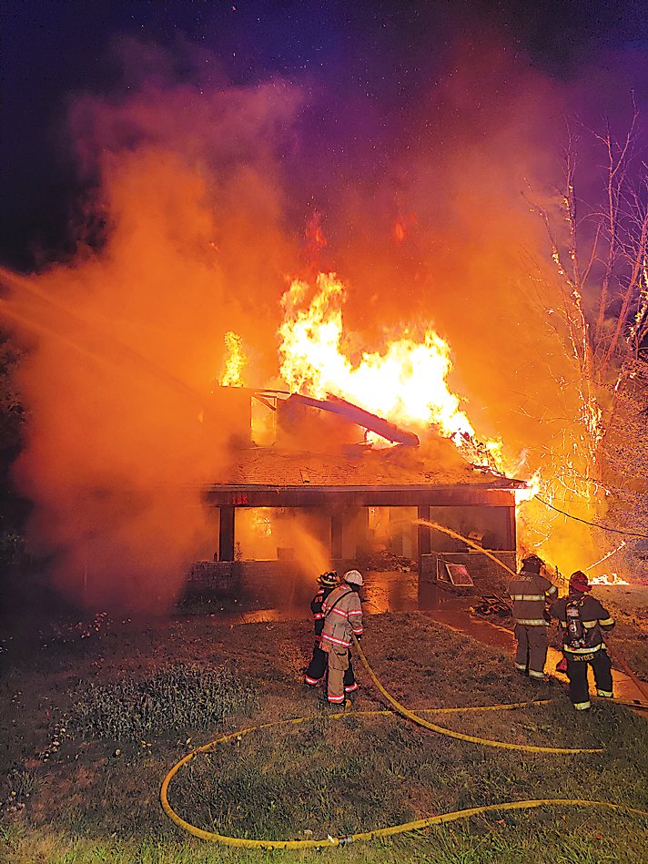 Firefighters battled a blaze on Main Street in Hurleyville on Tuesday morning.
