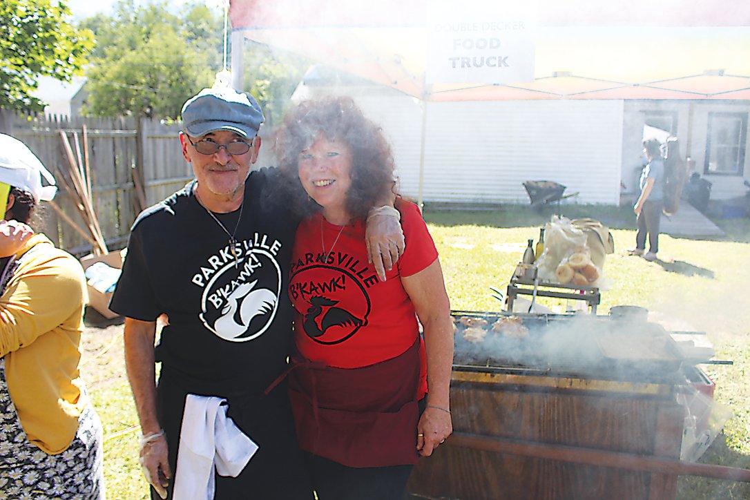Kim and Rob Rayevsky were grilling up some great food for visitors on Saturday. The Rayevskys have plans to open Double Up - a double decker food truck coming soon to Parksville.