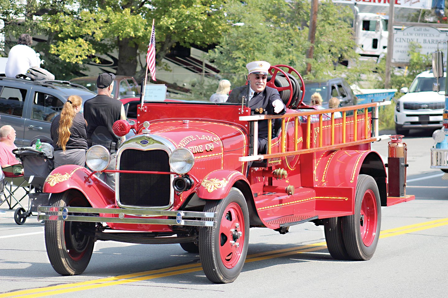 Ira “Moose” Liff was behind the wheel of the White Lake Fire Company’s 1922 truck.