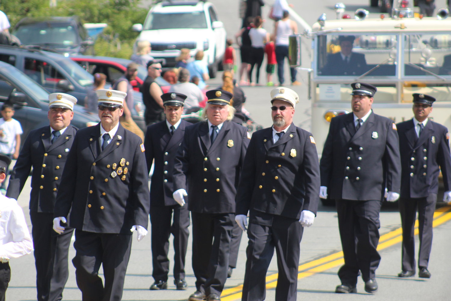 Members of the Swan Lake Fire Department marched with pride