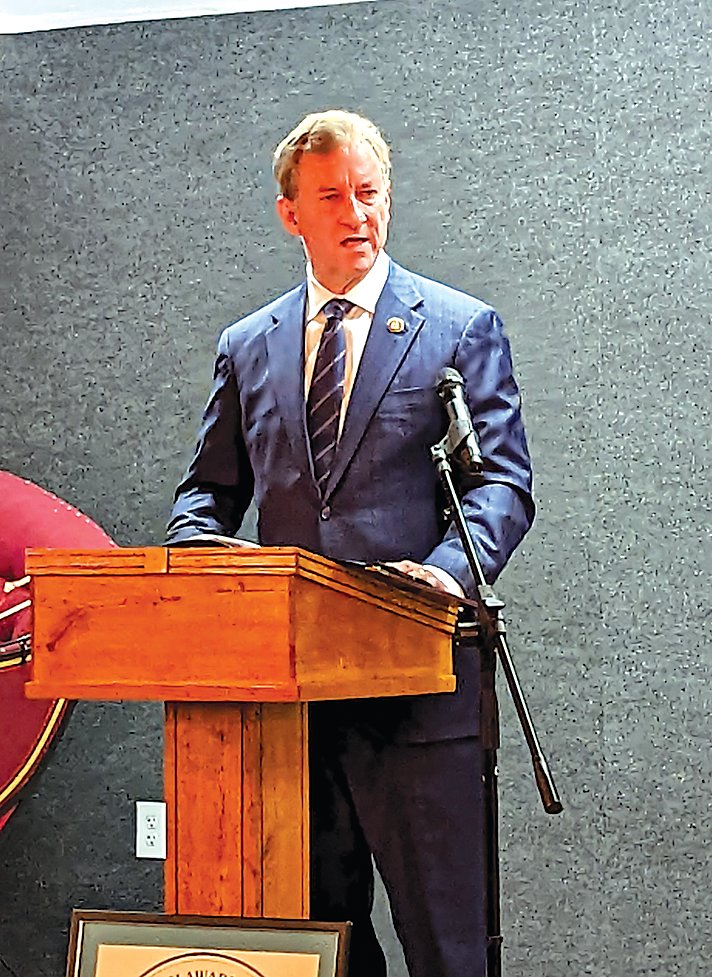 Guest speaker, U.S. Representative Matt Cartwright (PA 8th District) addresses the nearly 100 attendees at the Upper Delaware Council’s 34th Annual awards dinner.