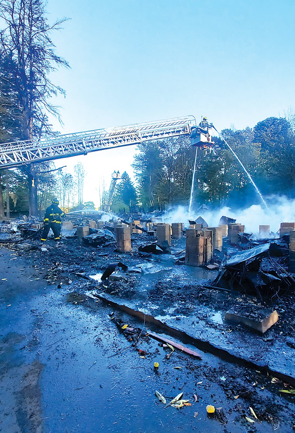 Monticello Fire Dept. arrived at a fully involved working fire at Camp Adas on Sackett Lake Road on Friday.
