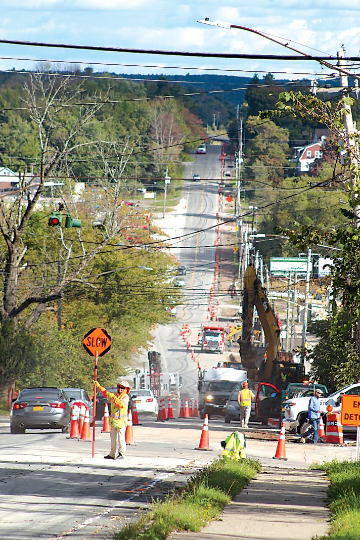 Crews have begun road work on East Broadway that is expected to run into next year.