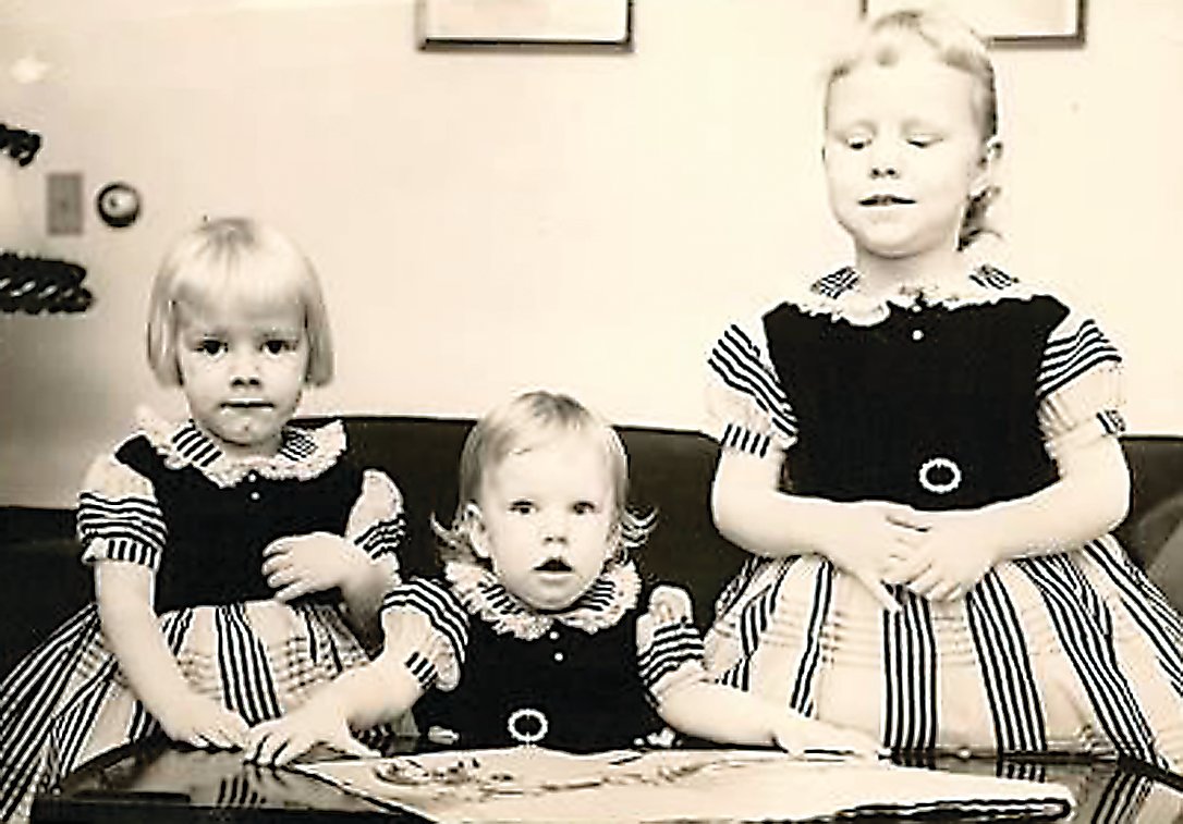This photo, circa 1958, shows Billie, center, with her two older sisters, Laurie, left, and Kathy.