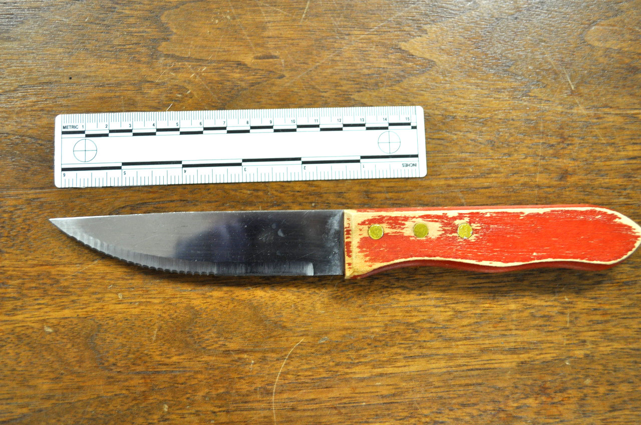 The knife used in the robbery can be seen here