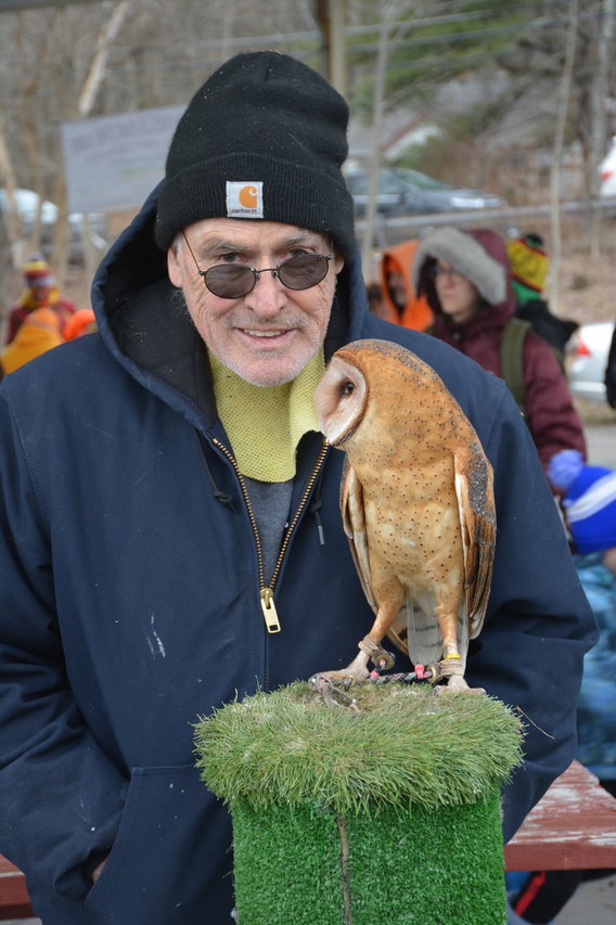 Master Falconer Brian Bunce brought some friends for jumpers and spectators to meet.