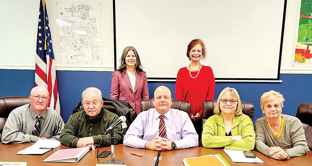Bethel stands ready for 2023. Pictured at their reorganizational meeting earlier this month are (back row, from left) Town Clerk Rita Sheehan and Town Tax Collector Susan Brown Otto. Front row, from left, are Councilmember Bill Crumley, Councilmember Bernard Cohen, Town Supervisor Daniel Sturm, Councilmember and Deputy Town Supervisor Vicky Simpson and Councilmember Lillian Hendrickson.