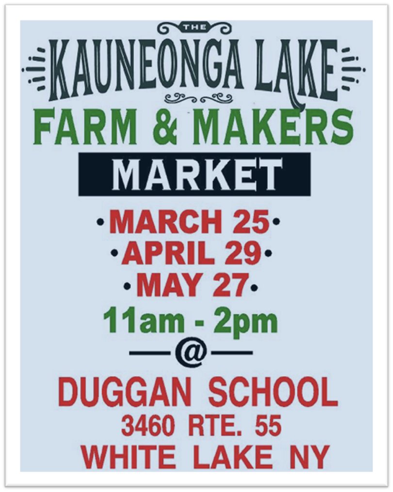Poster for Kauneonga Lake Farm & Market.