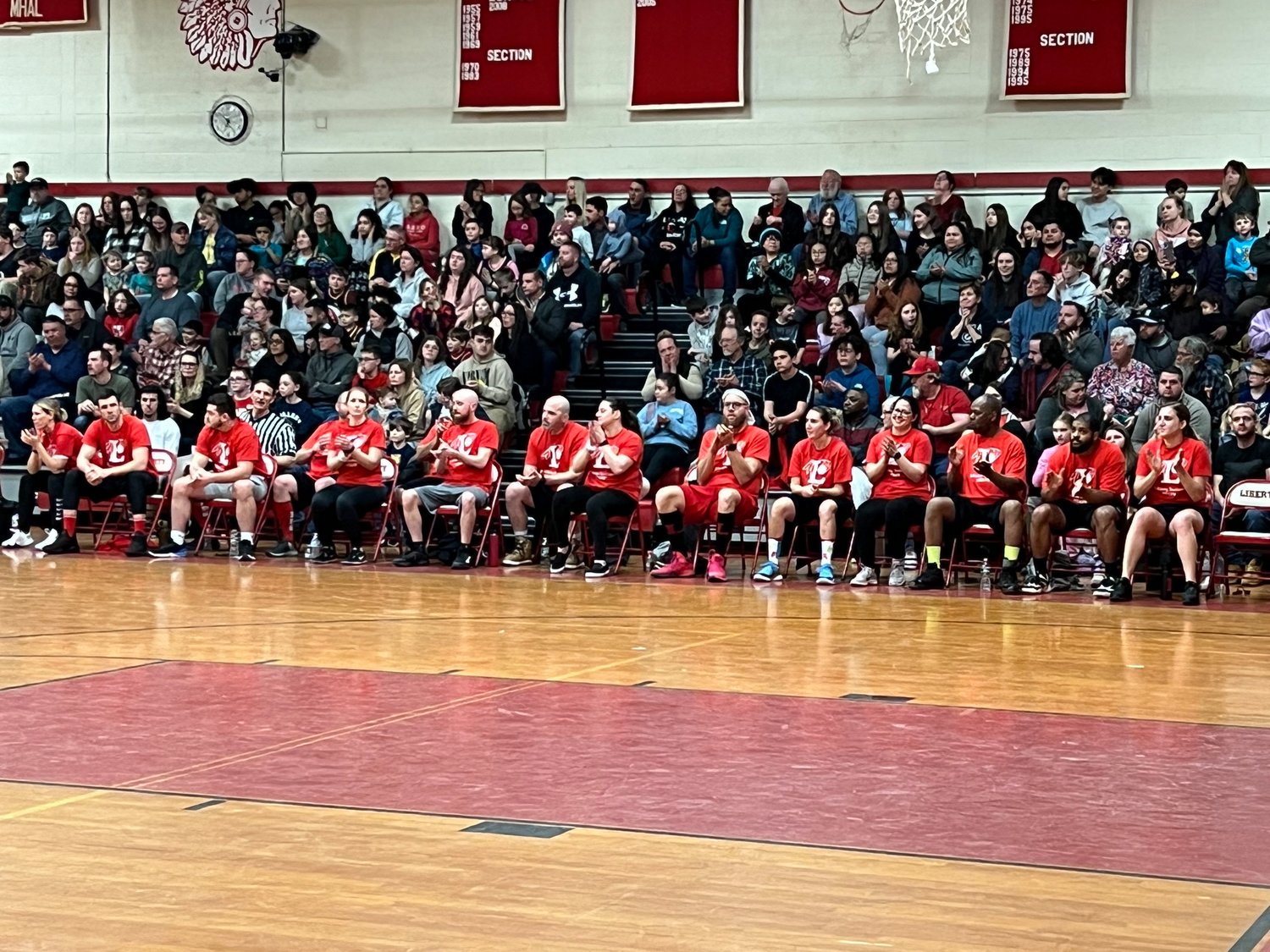 LCSD staff squared off against the Wizards on March 20 in front of a packed gym.