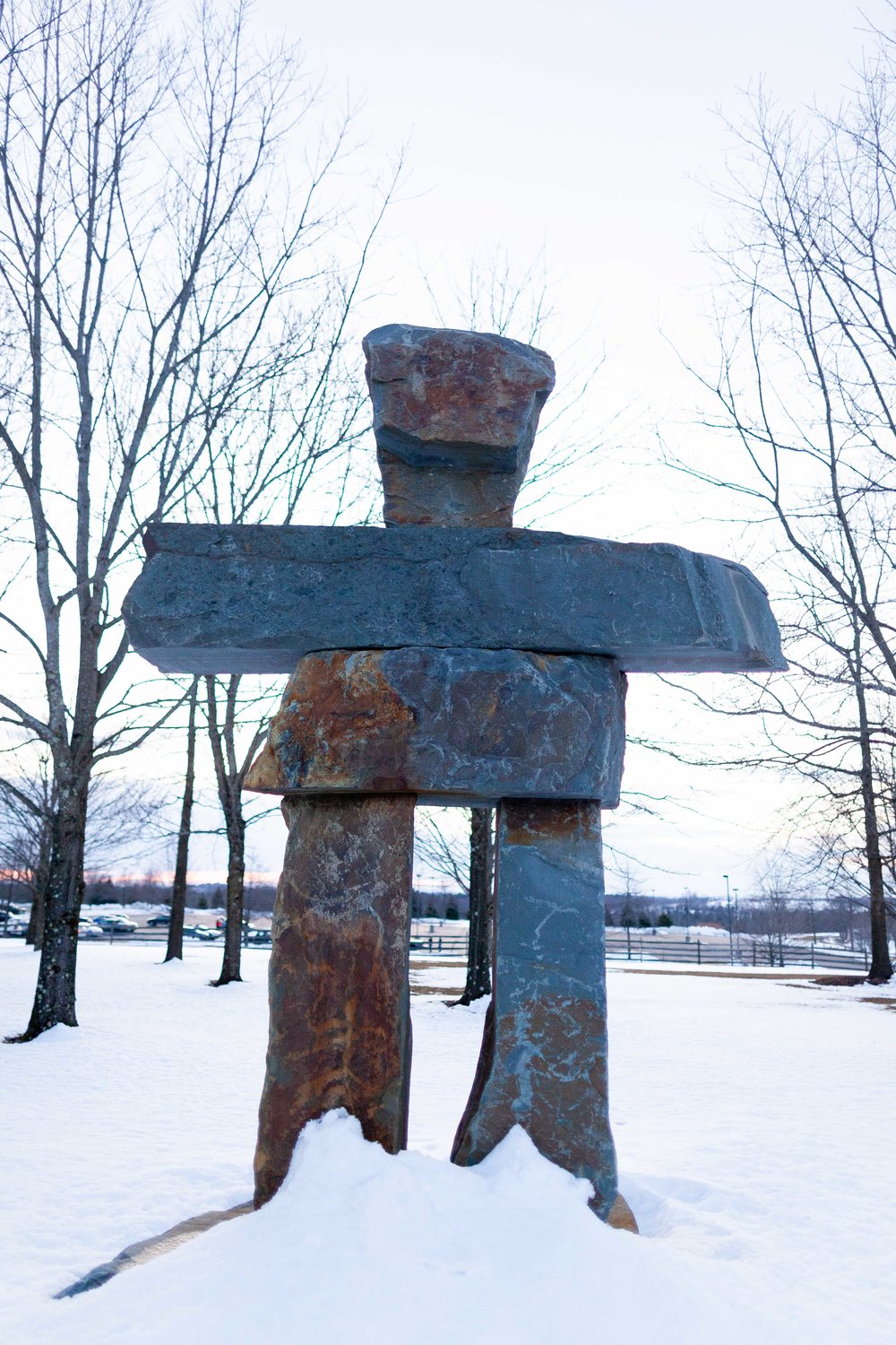 Wayne Holbert’s iNuksuk sculpture is on display. It is a tribute to the indigenous peoples who lived in the Arctic and subarctic regions.
