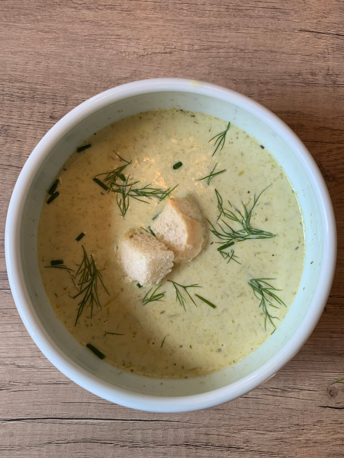 Cream of Asparagus soup.