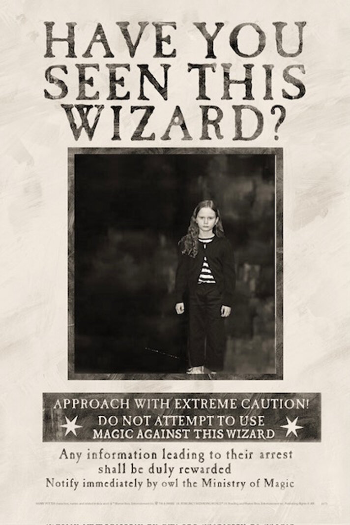 A poster warning civilians of a dangerous wizard.