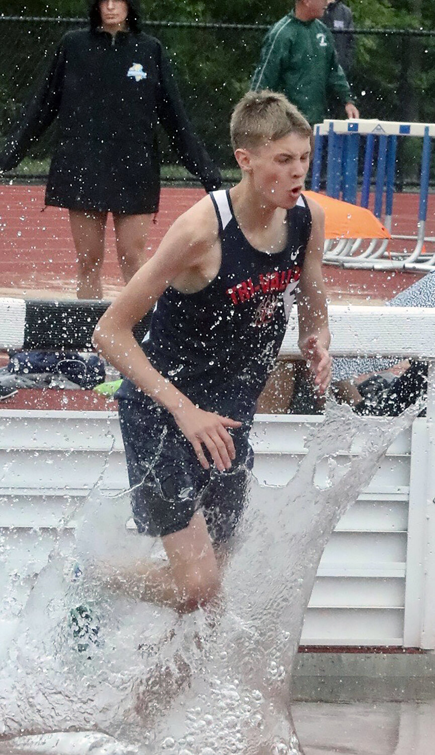 Tri-Valley sophomore Van Furman handily won the 2000 steeplechase. He looks forward to vying for gold at sectionals and states in the event.
