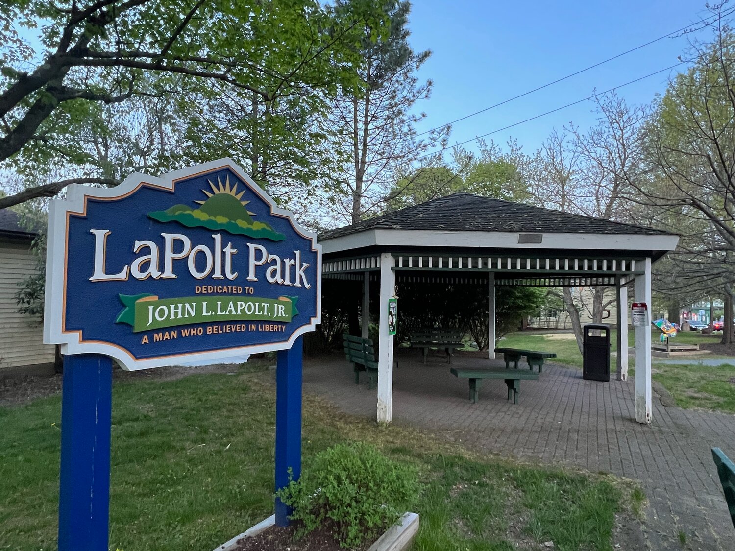Sensor-activated lights and other small projects around LaPolt Park in Liberty are a point of discussion as the Town anticipates taking ownership of the public area from the Village.