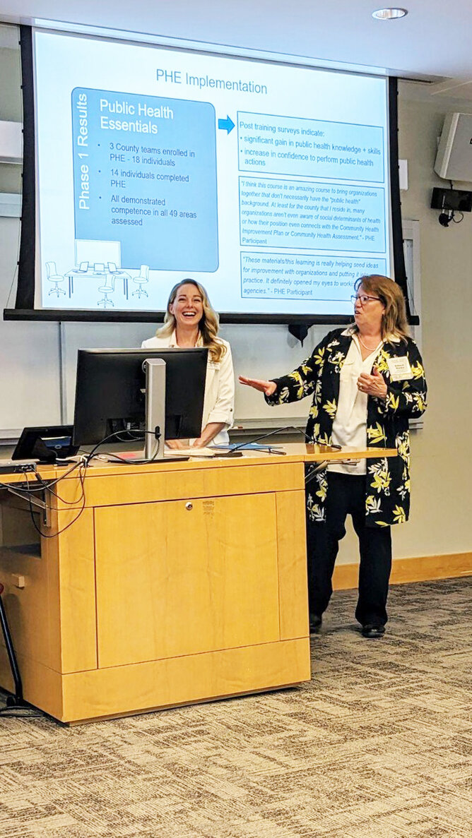 Meaghan Mullally-Gorr (left), Director of Health and Wellness at Sullivan 180 and Deborah Worden, Executive Director of Action Toward Independence delivered a presentation at the National Health Outreach and Engagement Conference in Ithaca, NY.
