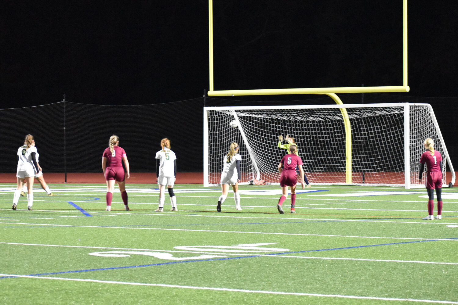 Ksenia Sosnowski sails a second penalty kick over the goal after shooting to early on her first attempt.
